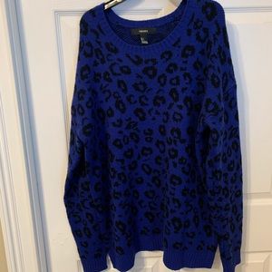 ☆ blue and black cheetah sweater ☆